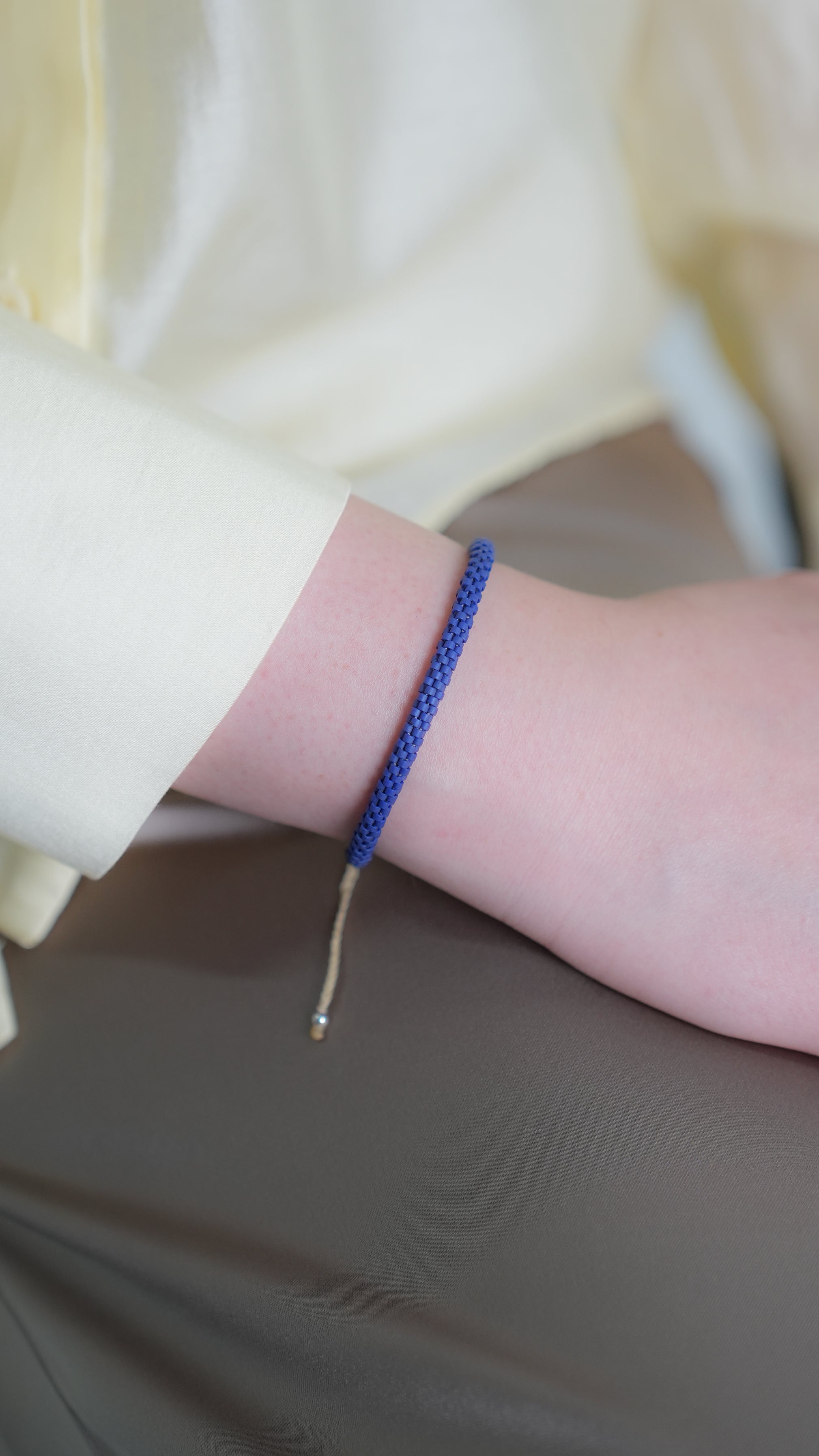 Pulsera Miyuki redondas azul