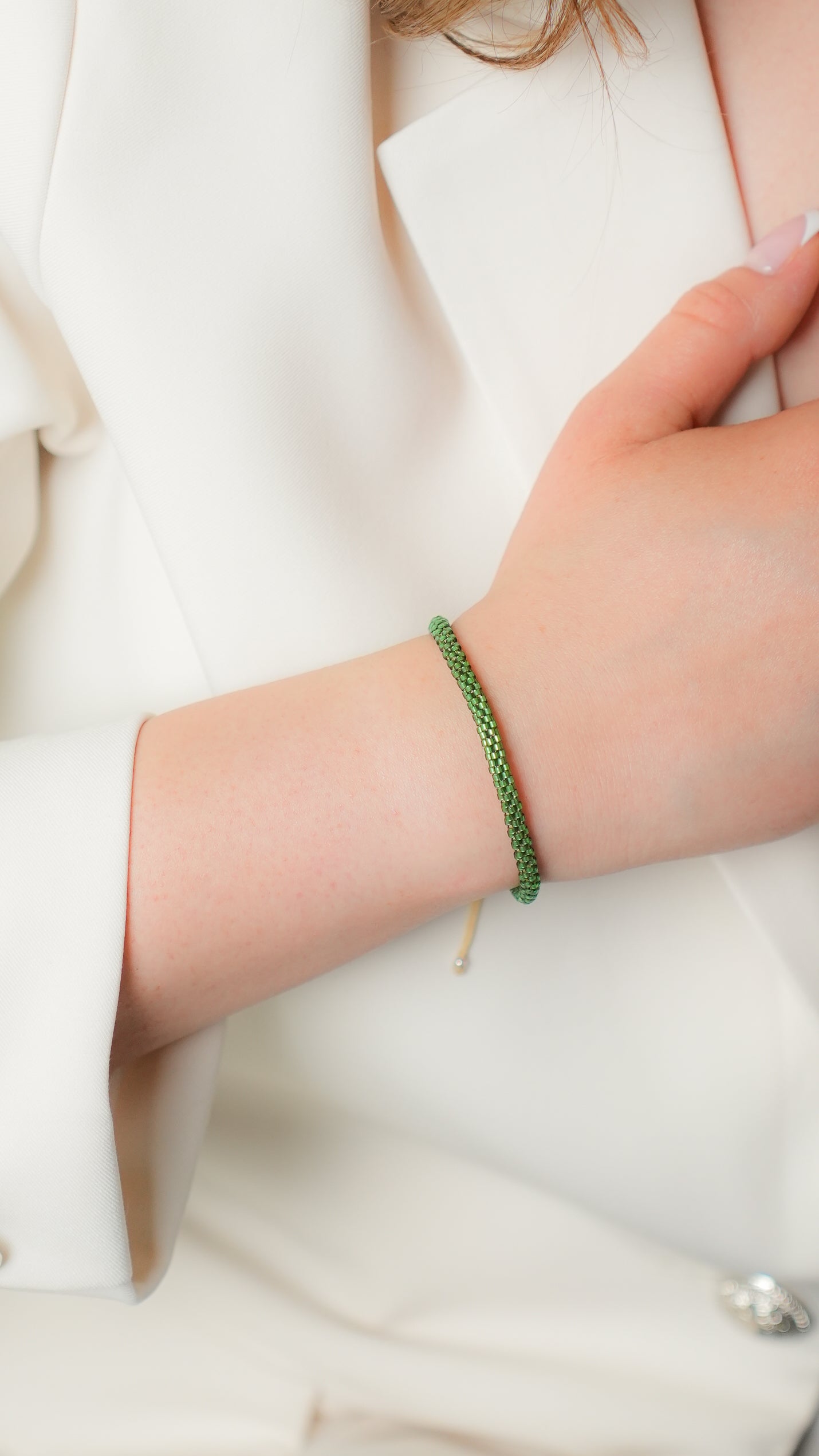 Pulsera Miyuki redondas verde