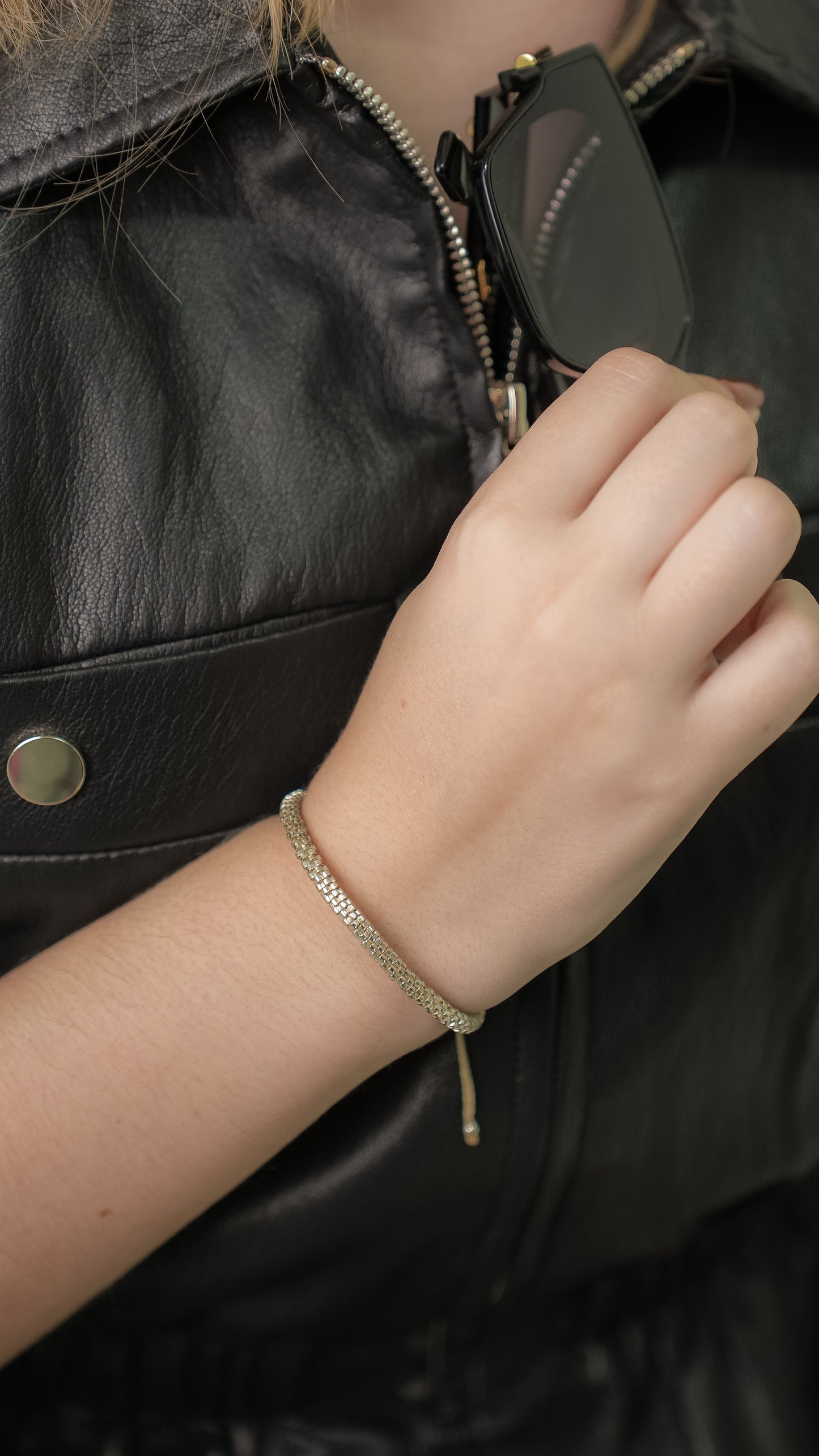 Pulsera Miyuki redonda plata