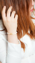 Pulsera Miyuki redondas blancas