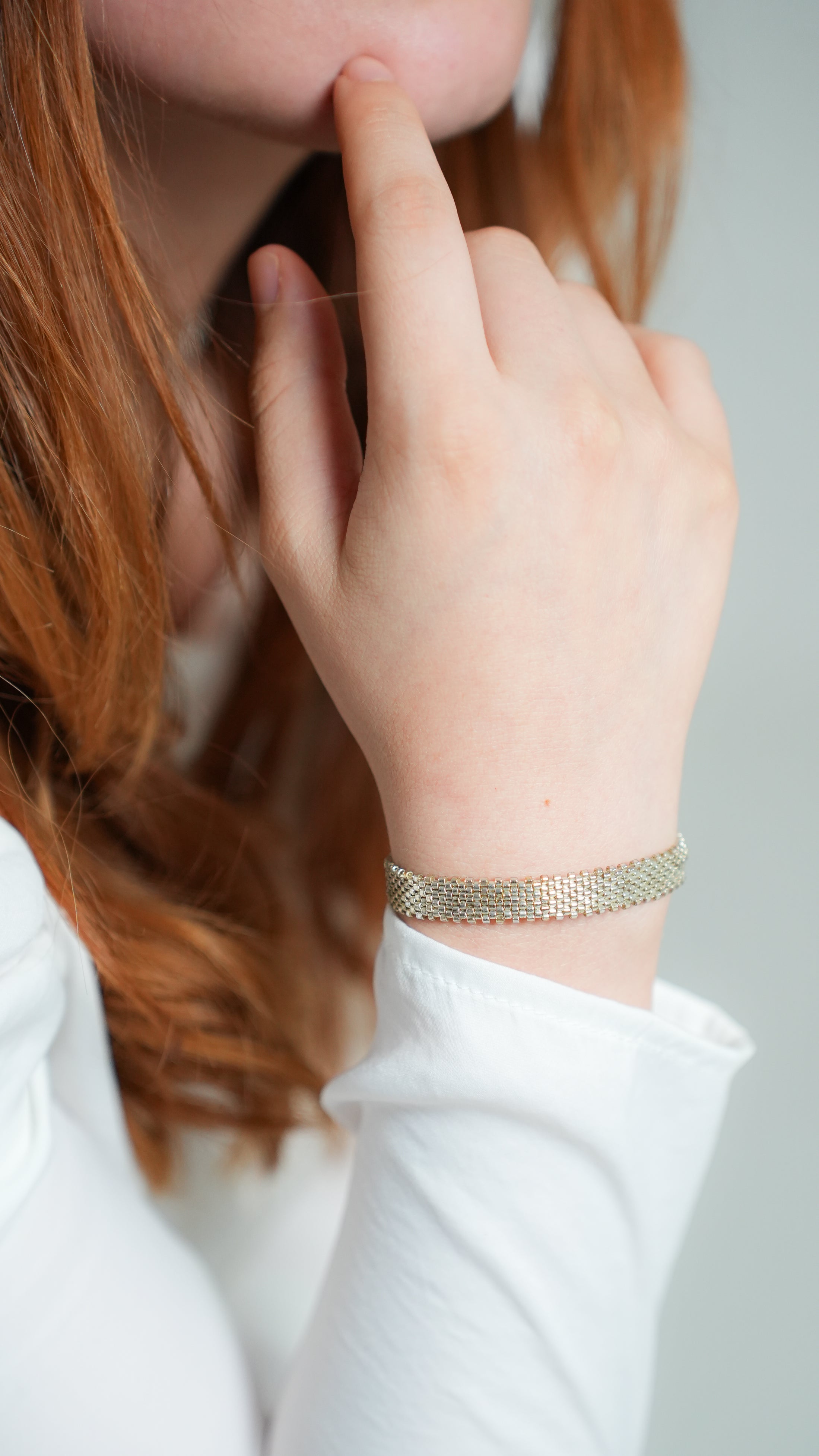Pulsera Miyuki chica plata