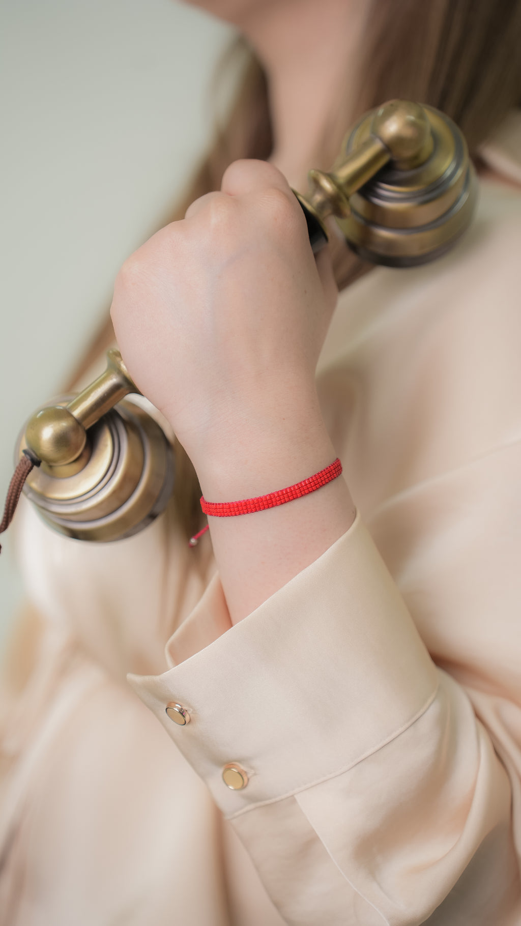 Pulsera MIYUKI 3 lineas rojo