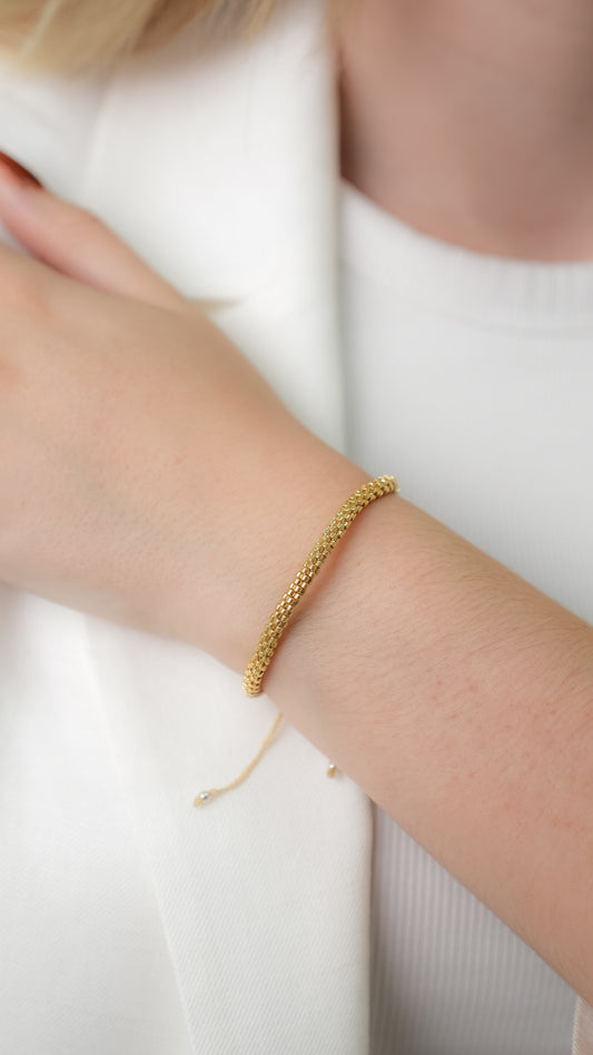 Pulsera Miyuki redonda dorada