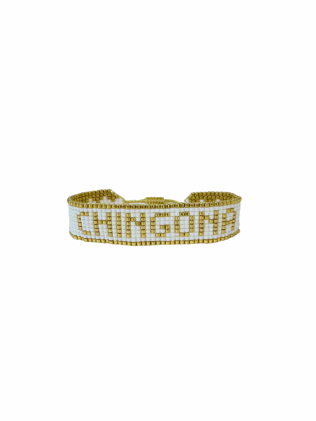 Brazalete CHINGONA blanco y dorado