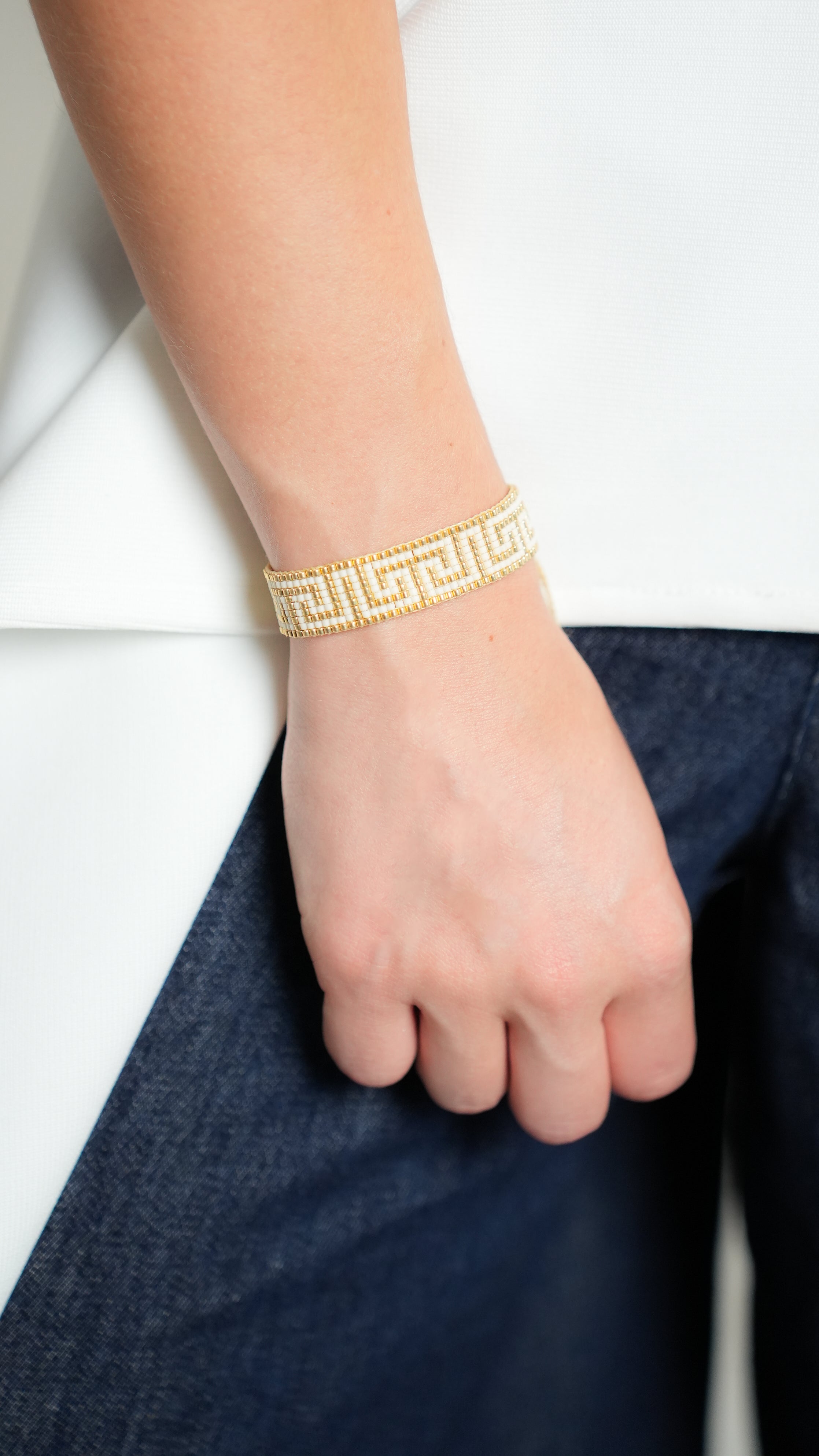 Brazalete MIYUKI Nude grecas doradas