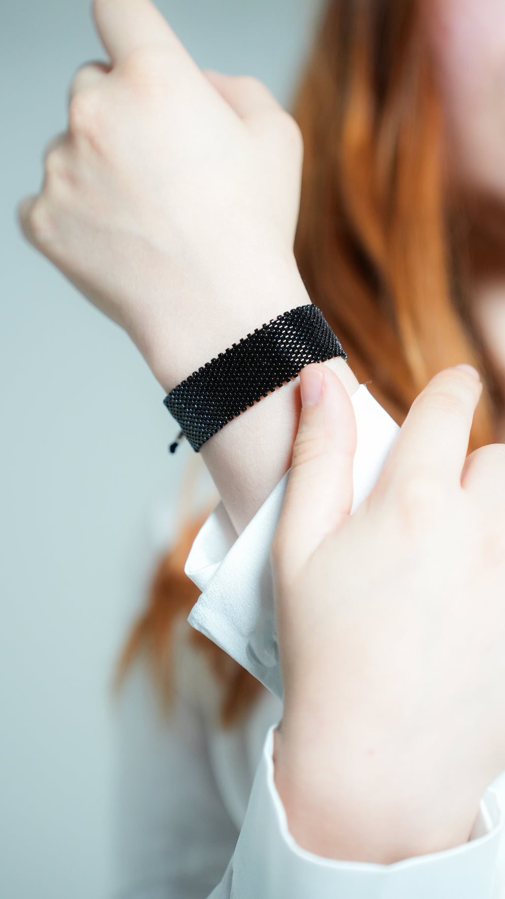 Pulsera Miyuki grande negro brillante