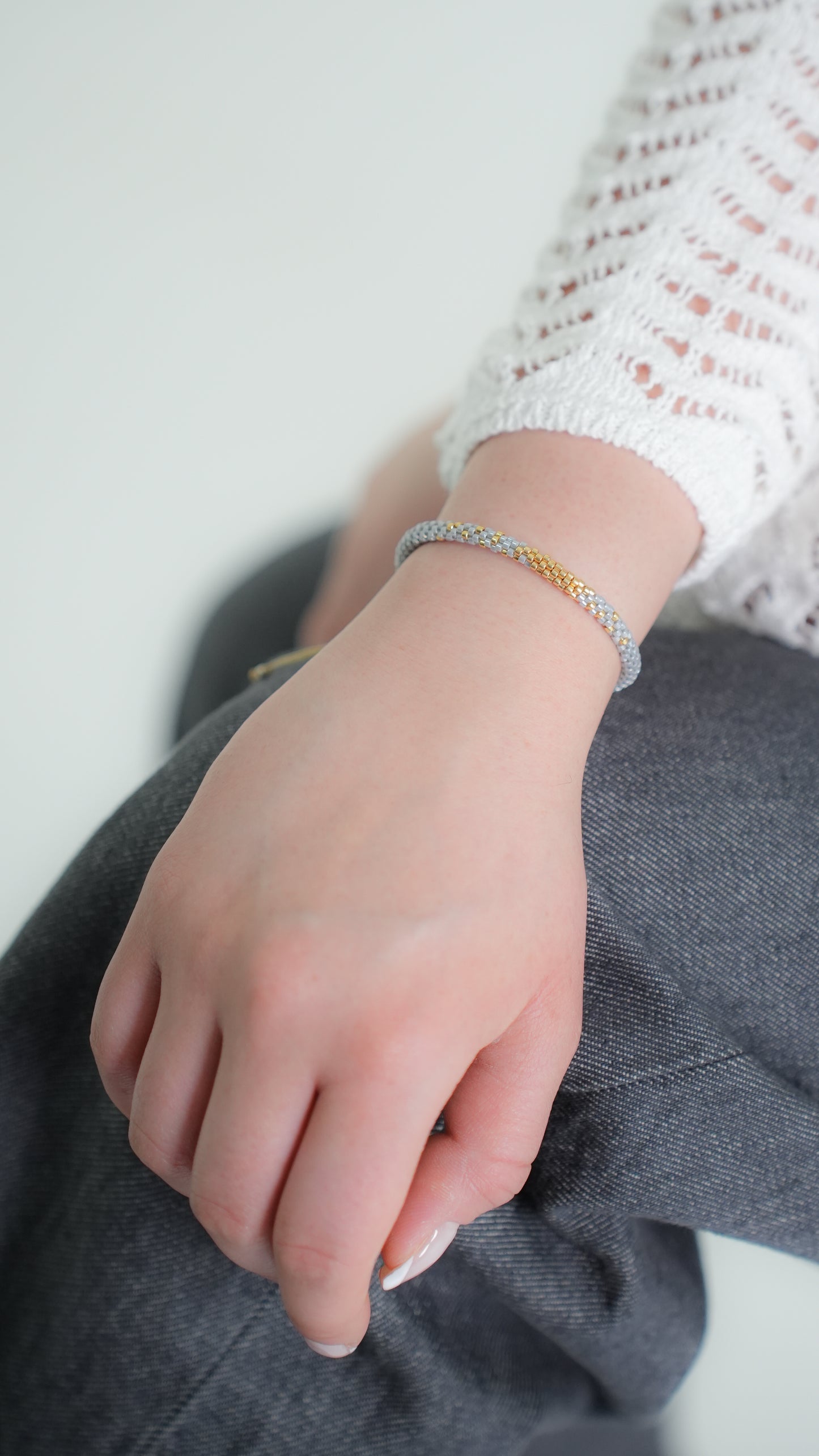 Pulsera Miyuki redondas azul