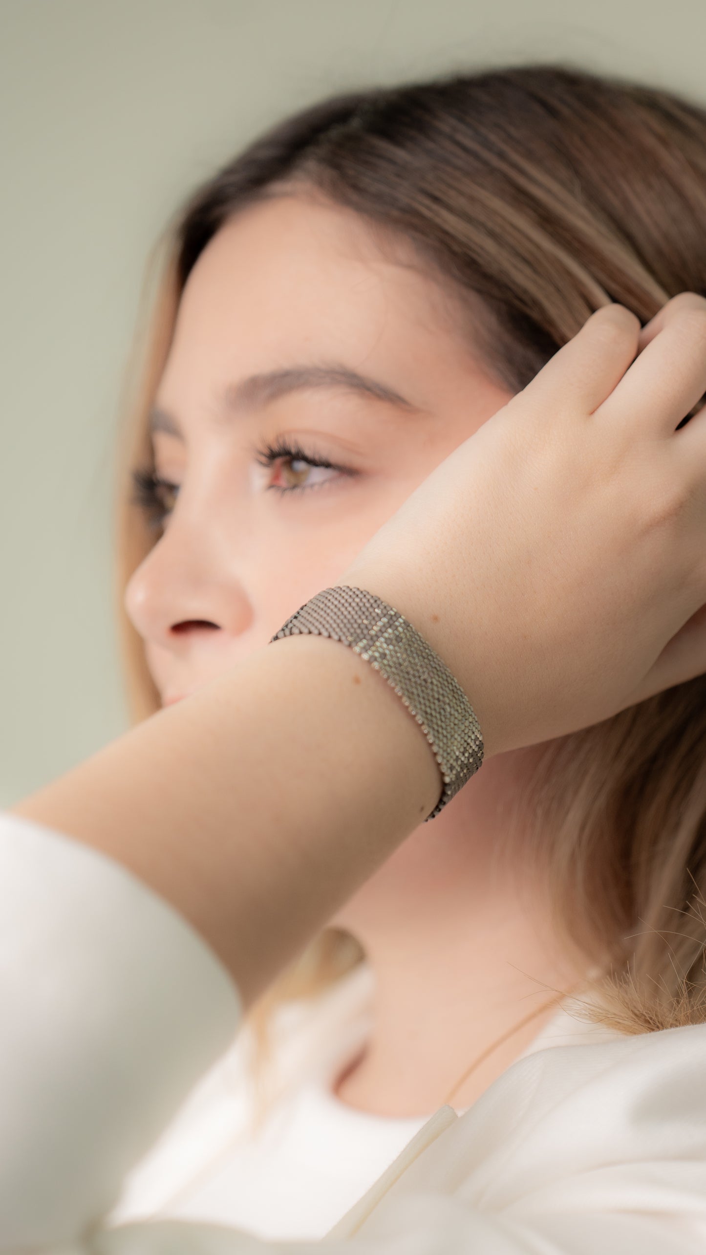 Pulsera Miyuki grande Combinación negro oxford plata