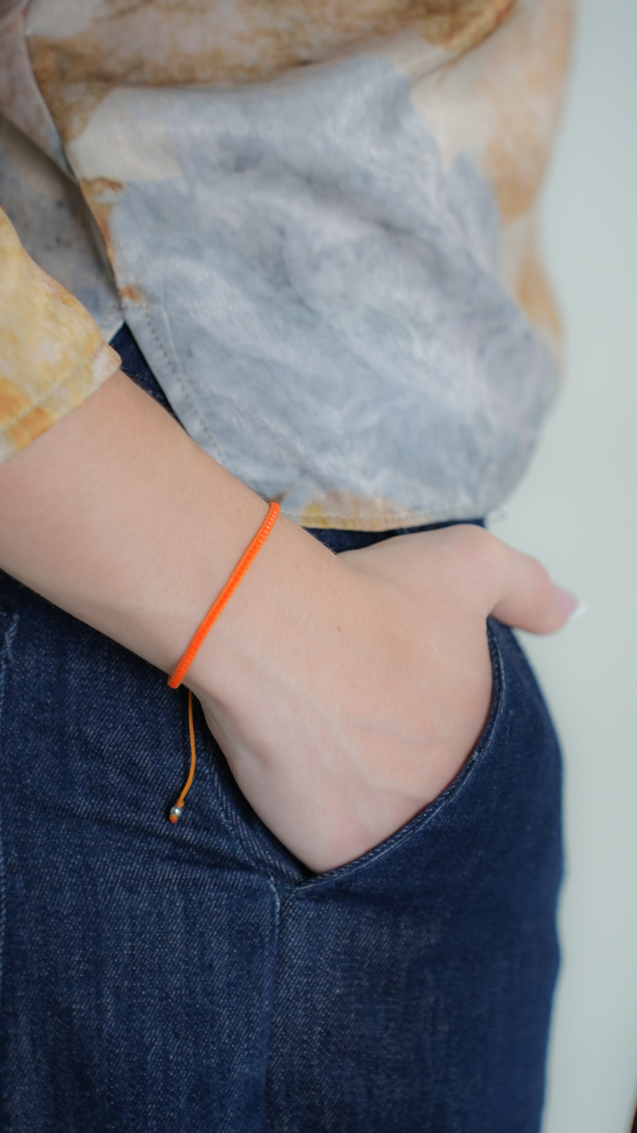 Pulsera Miyuki LINEA SENCILLA naranja