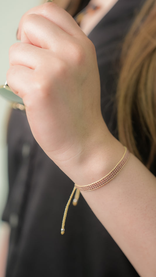 Pulsera Miyuki 3 lineas ROSE GOLD