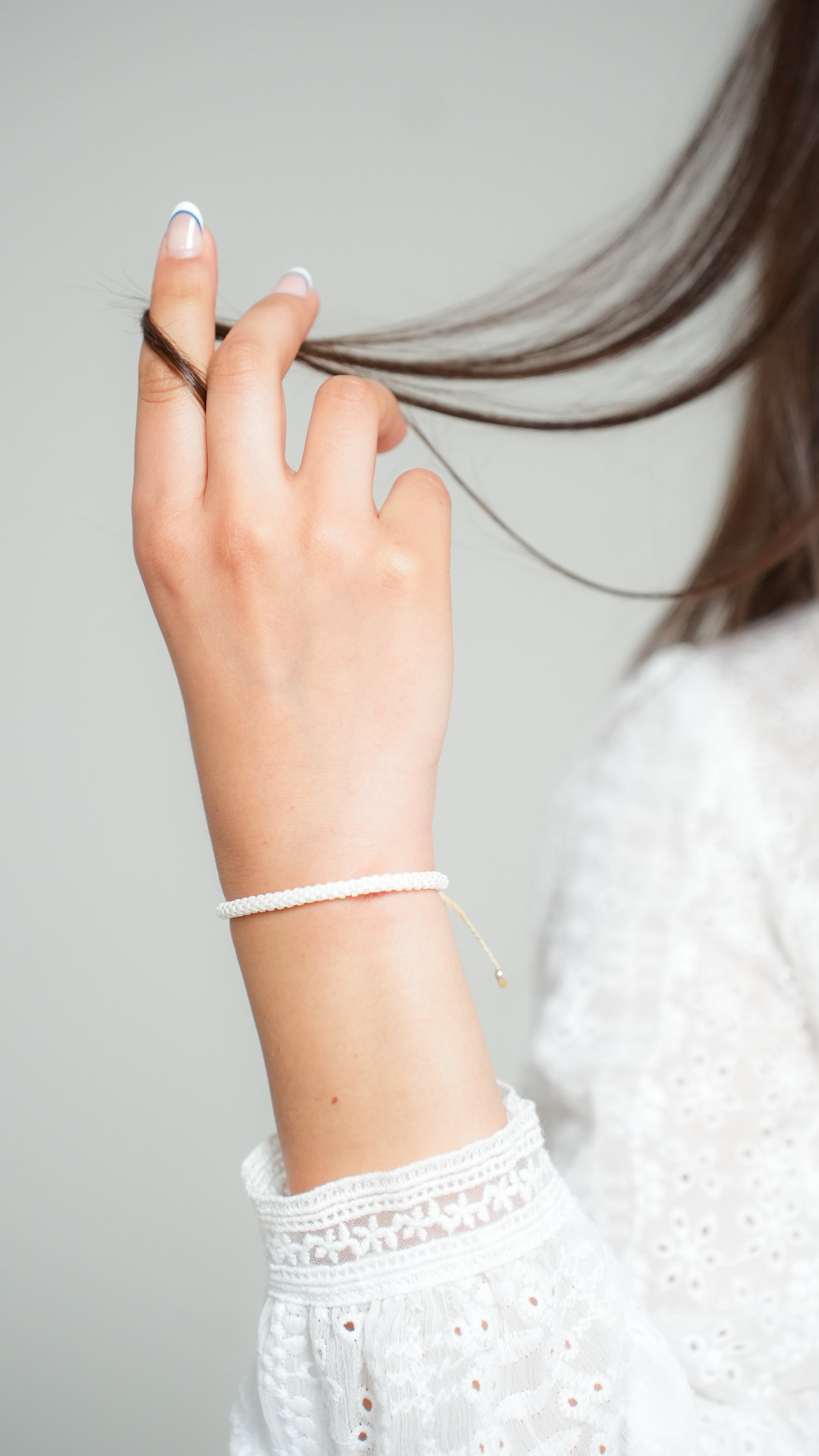 Pulsera Miyuki redondas blancas