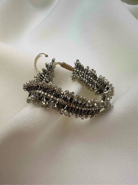Brazalete ajustable de Miyuki flecos Oxford