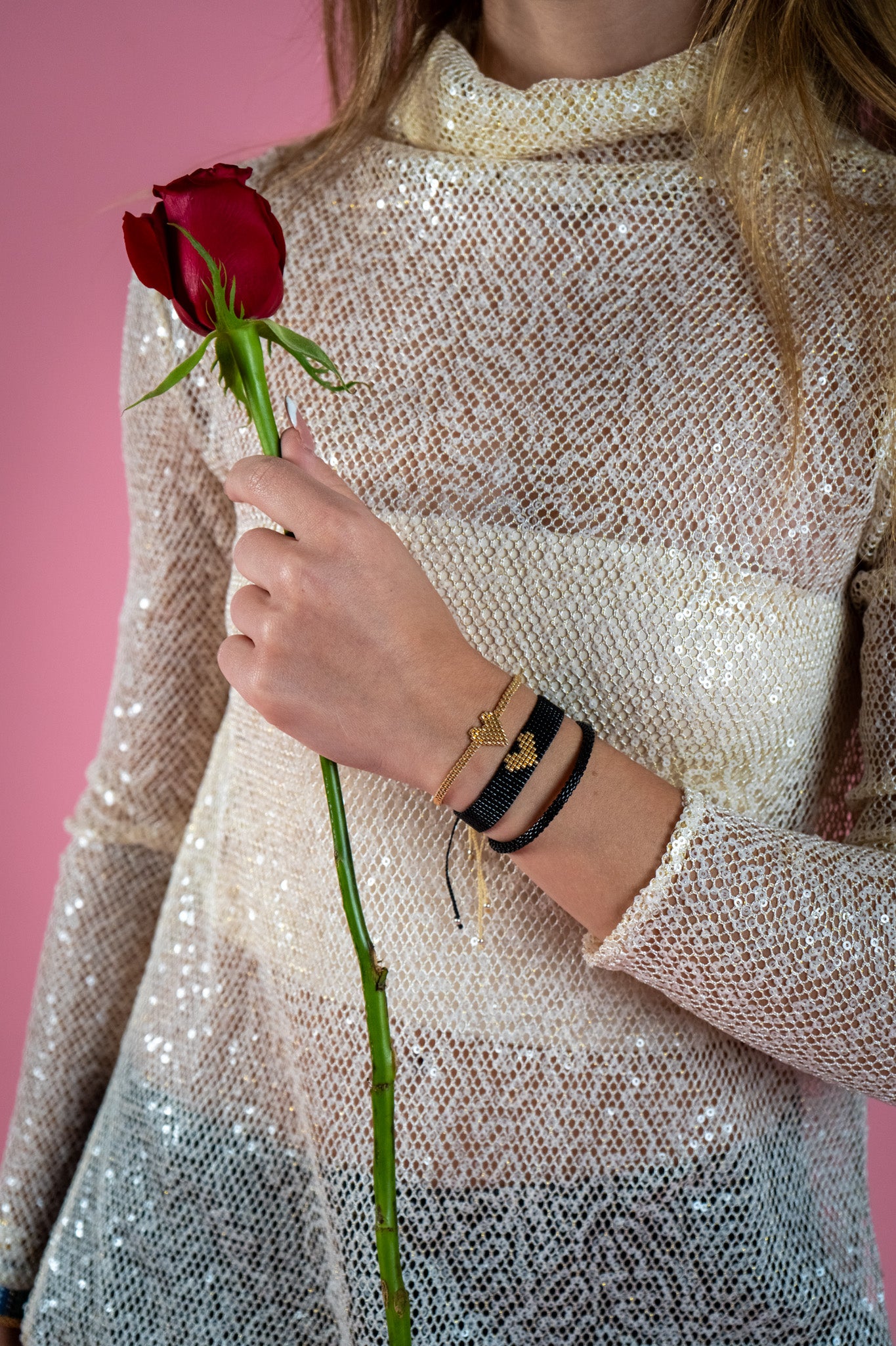 Set NEGRO CORAZON DORADO