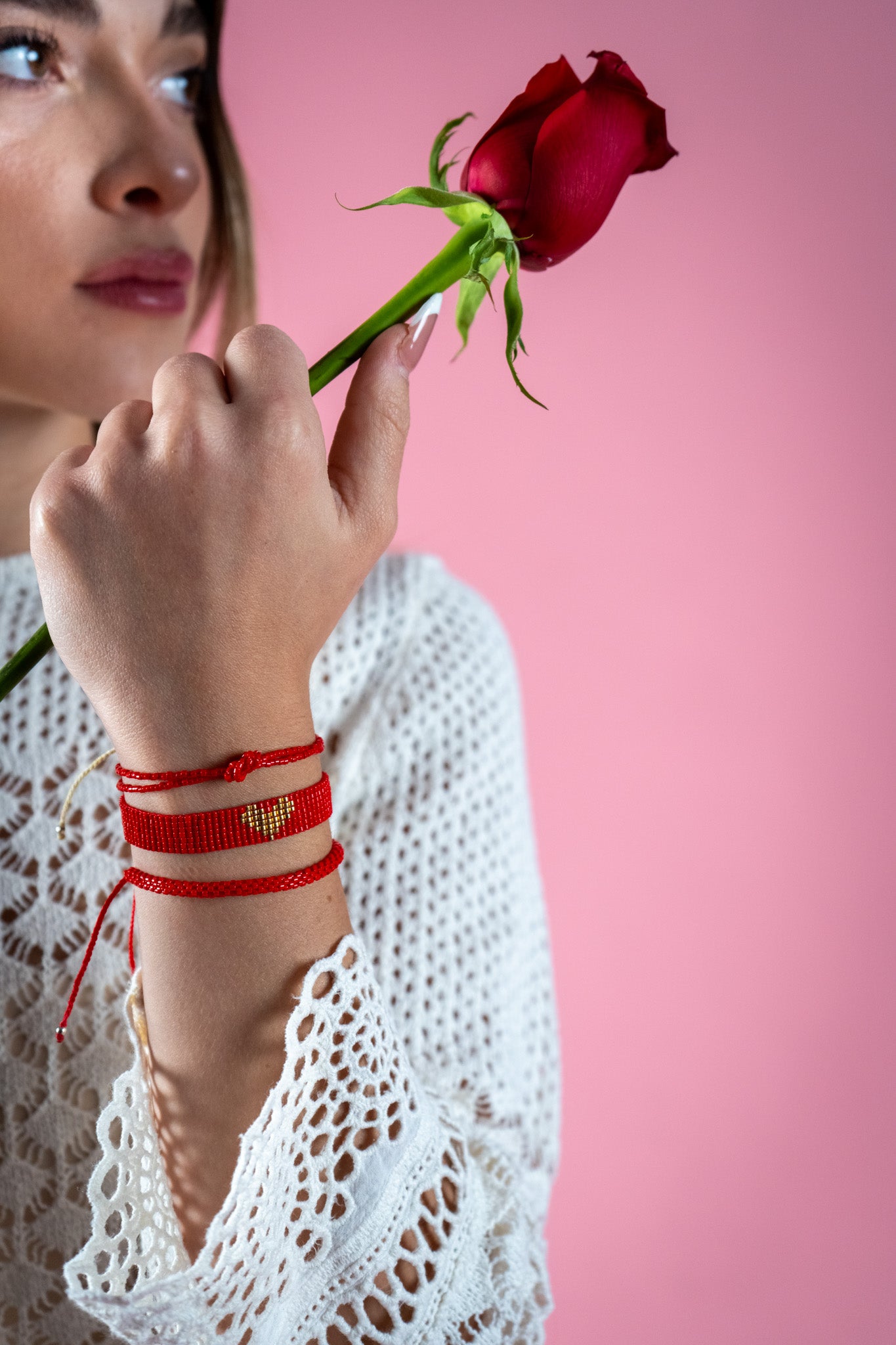 Set ROJO CORAZON DORADO