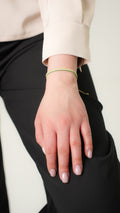 Pulsera Miyuki 3 líneas ORO BLANCO VERDE