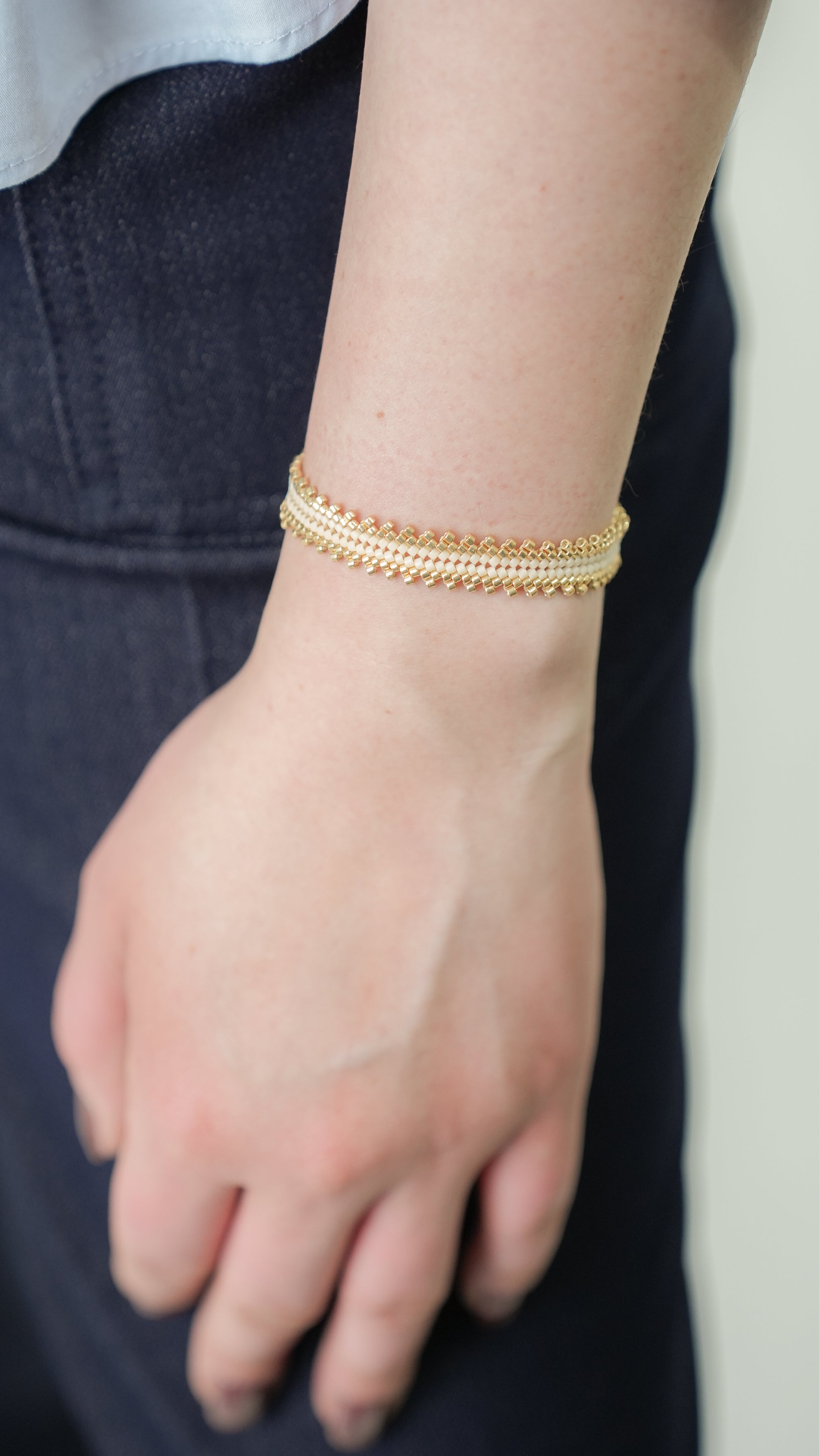 TRENZA MEDIANA BEIGE ORO
