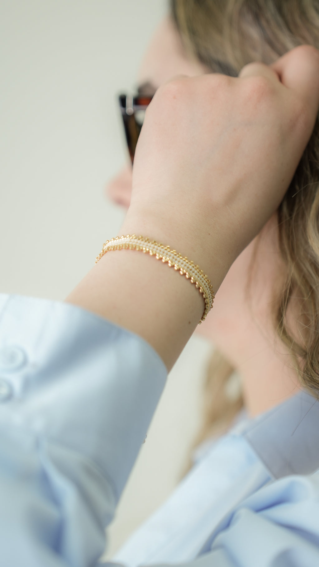 TRENZA MEDIANA BEIGE ORO