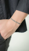 Pulsera Miyuki Caballero oxford negro plata