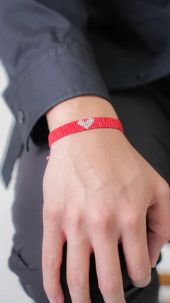 Set ROJO CORAZON PLATA