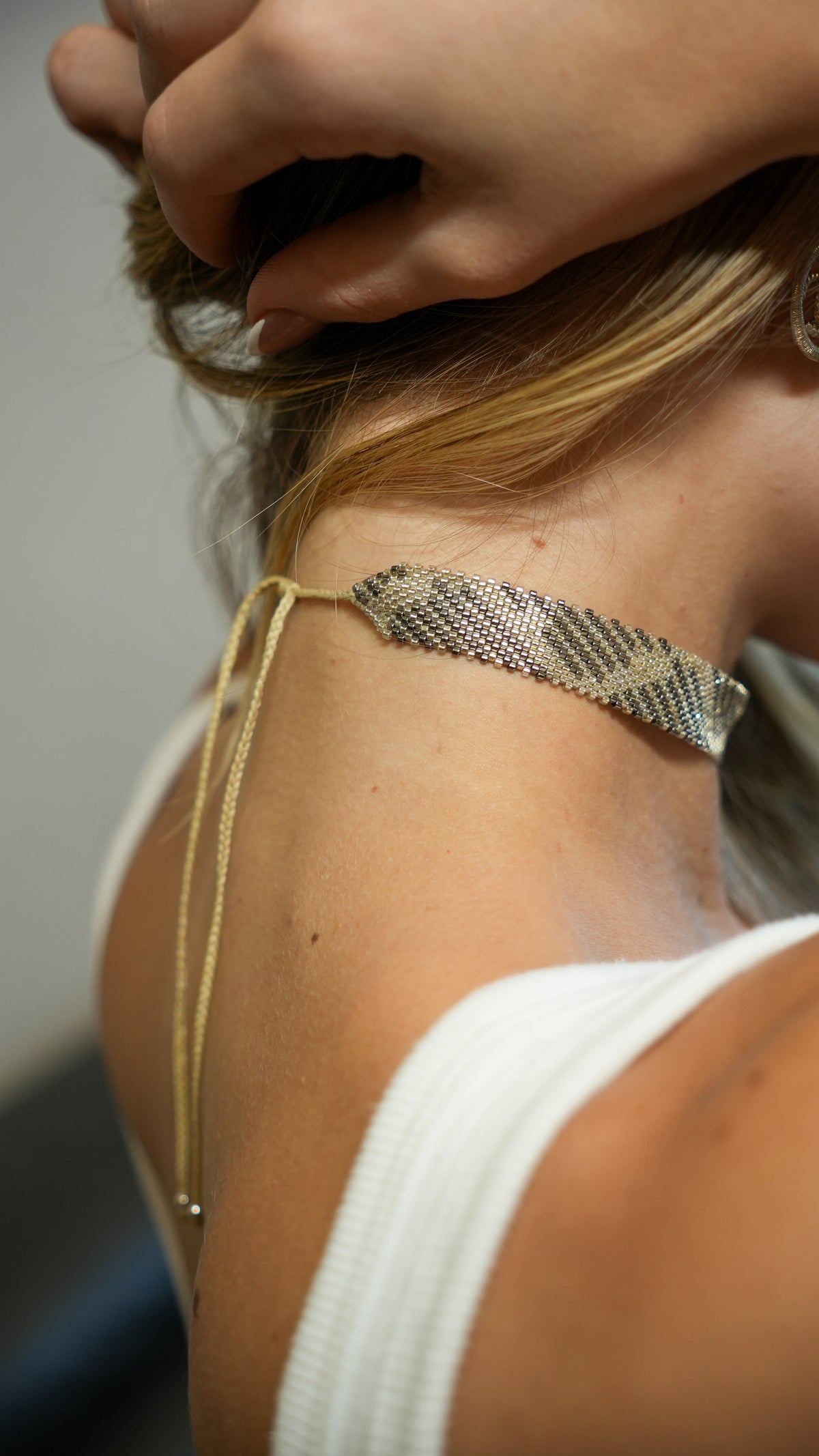 Choker Miyuki oxford plata