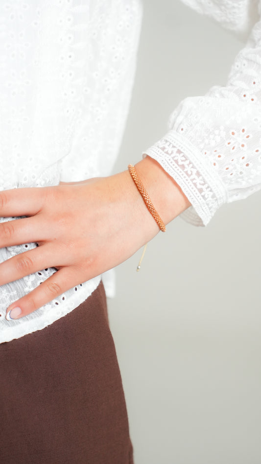 Pulsera Miyuki ocre claro metálico