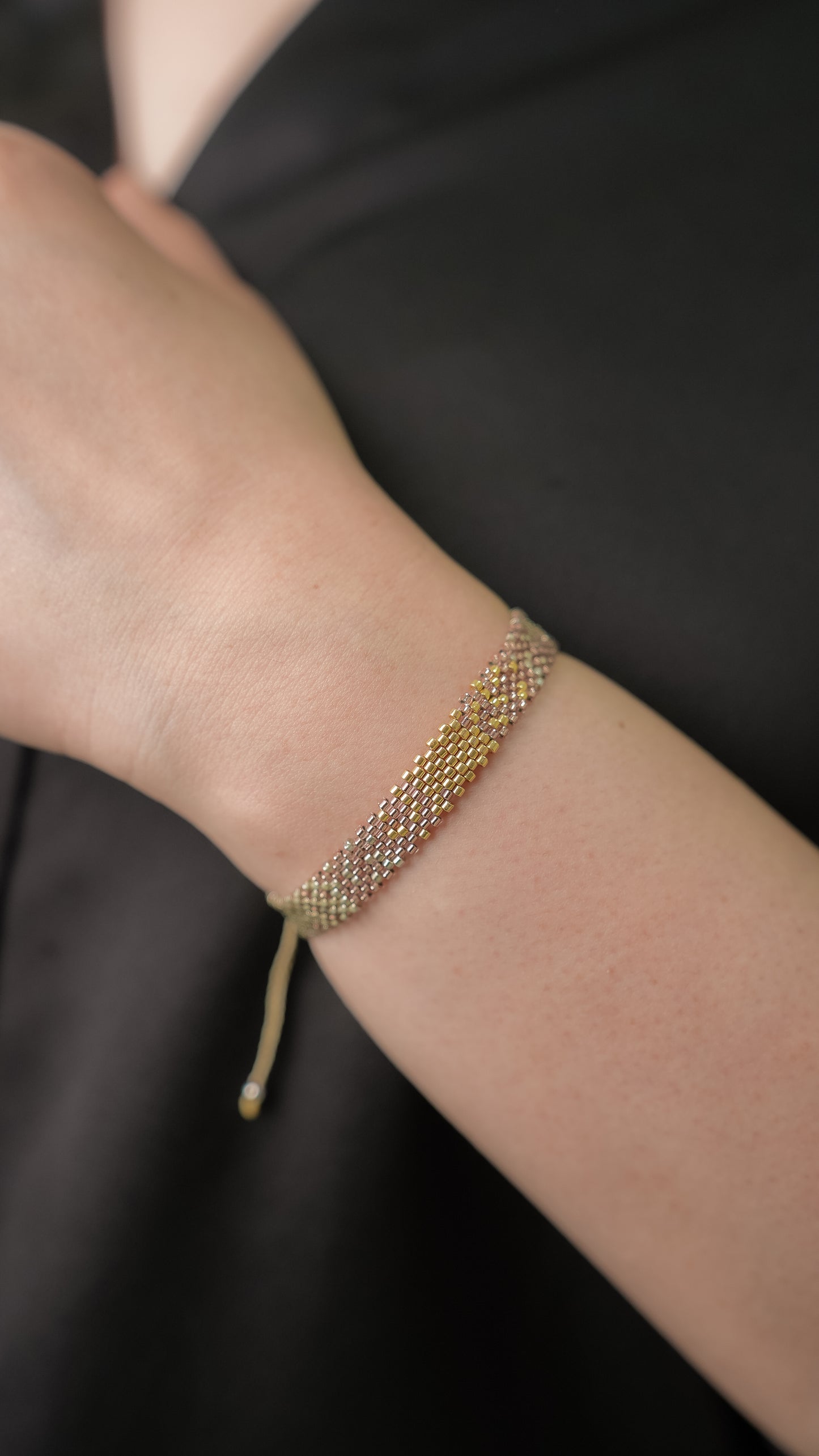 Pulsera Miyuki chica combinación plata oro rose