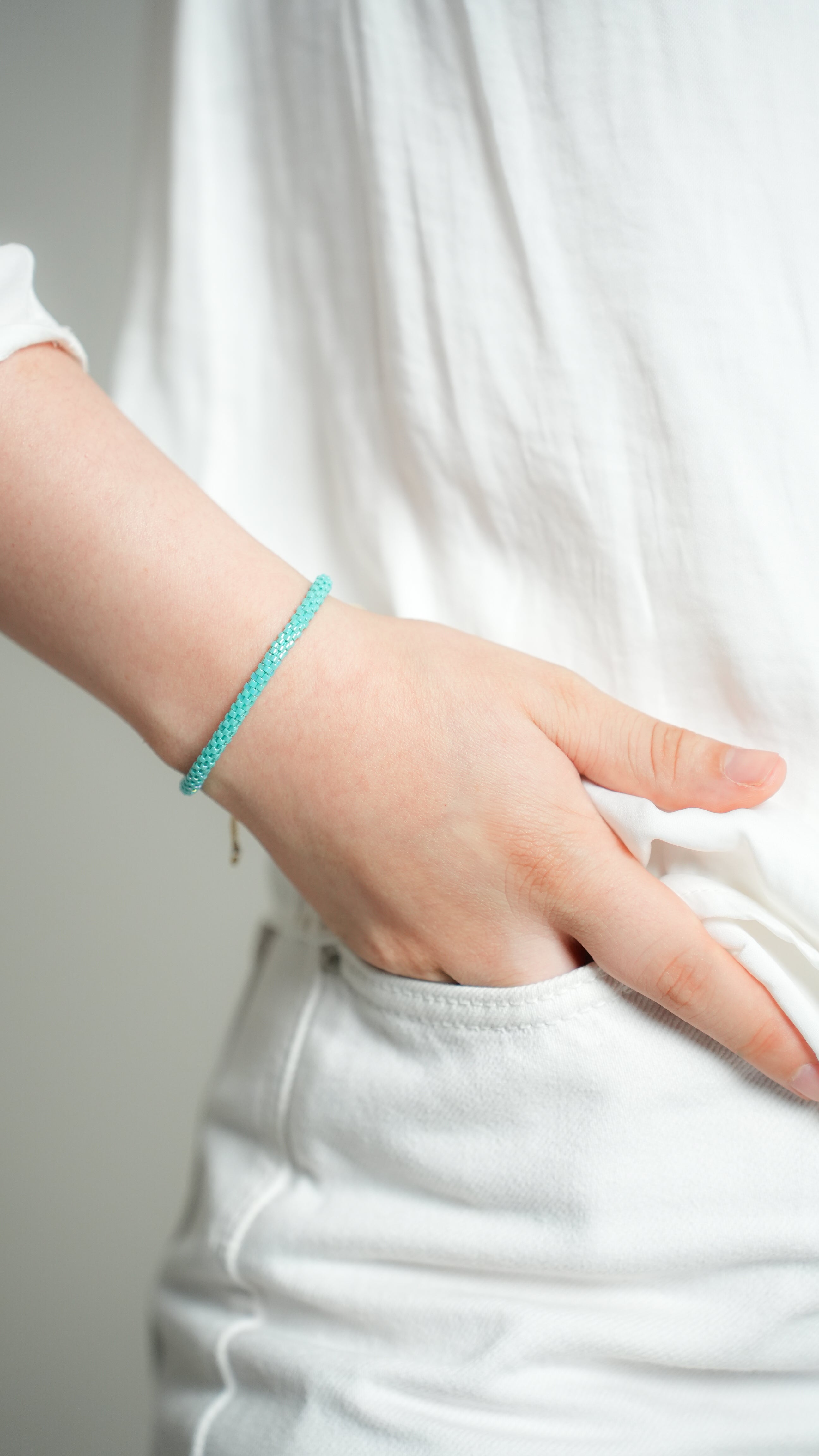 Pulsera Miyuki redondas turqueza