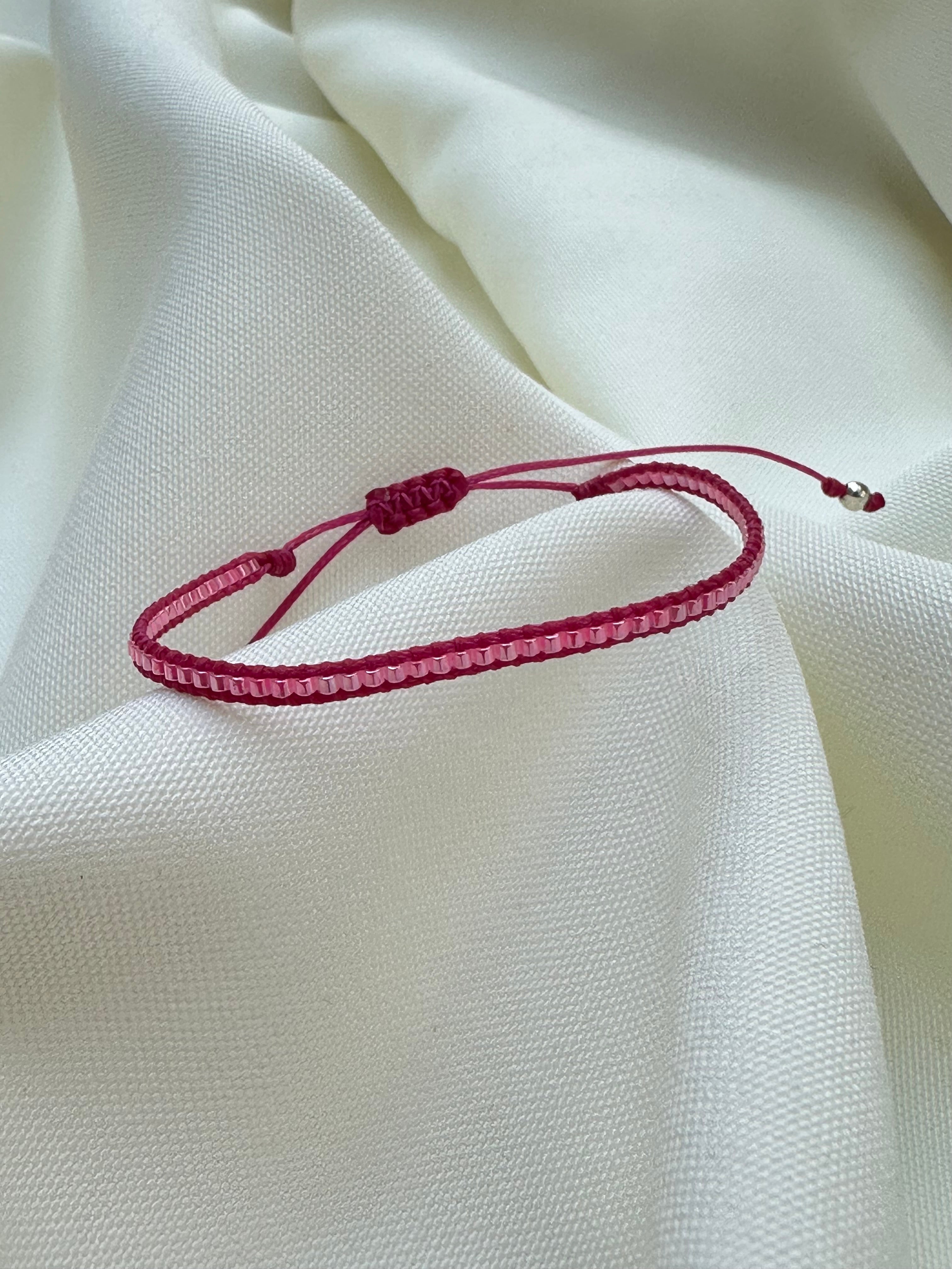 Pulsera Miyuki linea sencilla rosa