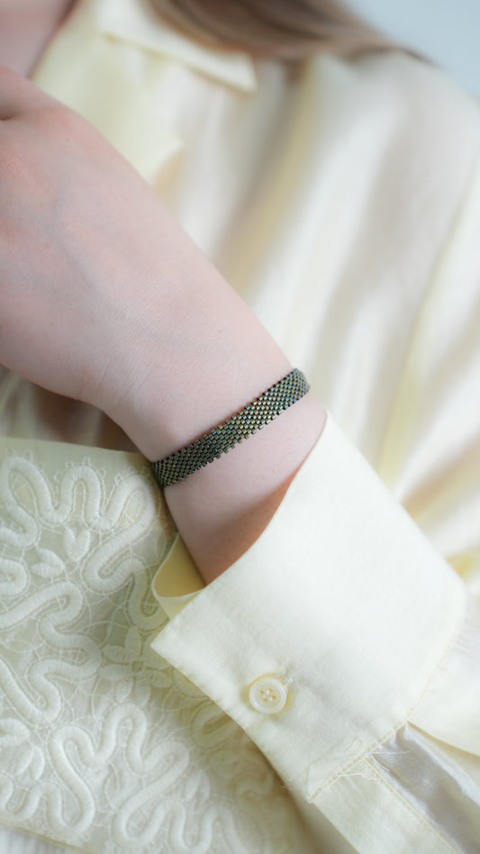 Pulsera Miyuki chica verde militar