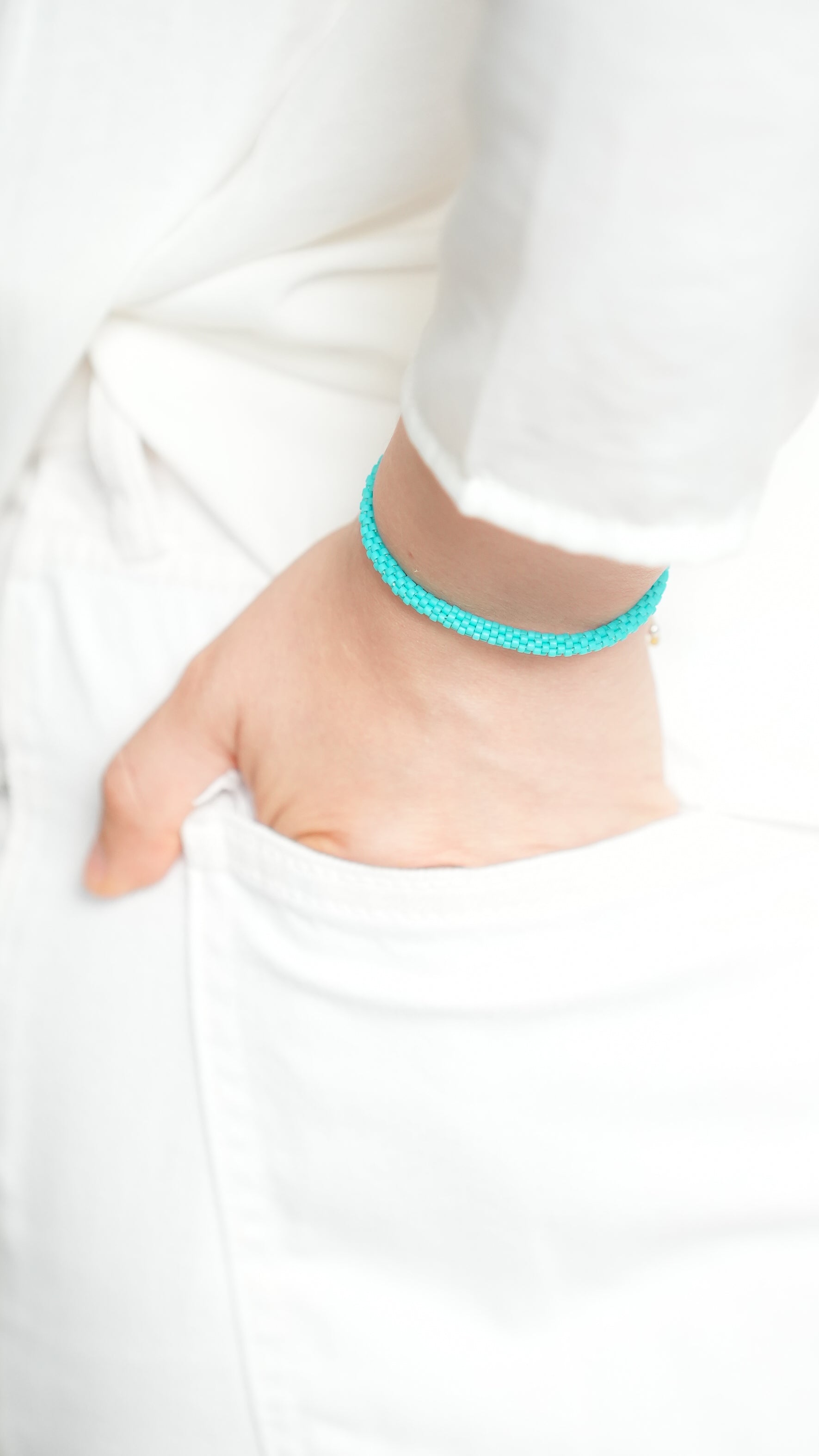 Pulsera Miyuki redondas turqueza