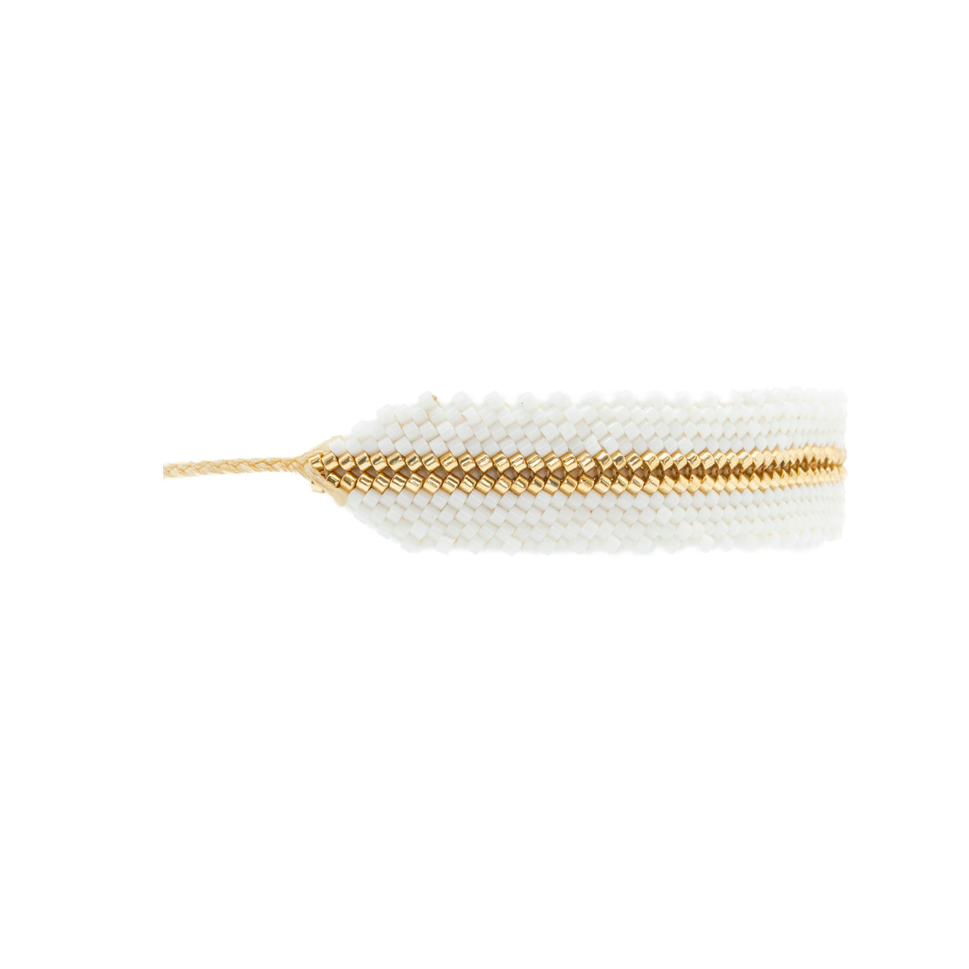 Pulsera Miyuki ESPIGA BLANCA con oro