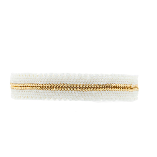 Pulsera Miyuki ESPIGA BLANCA con oro