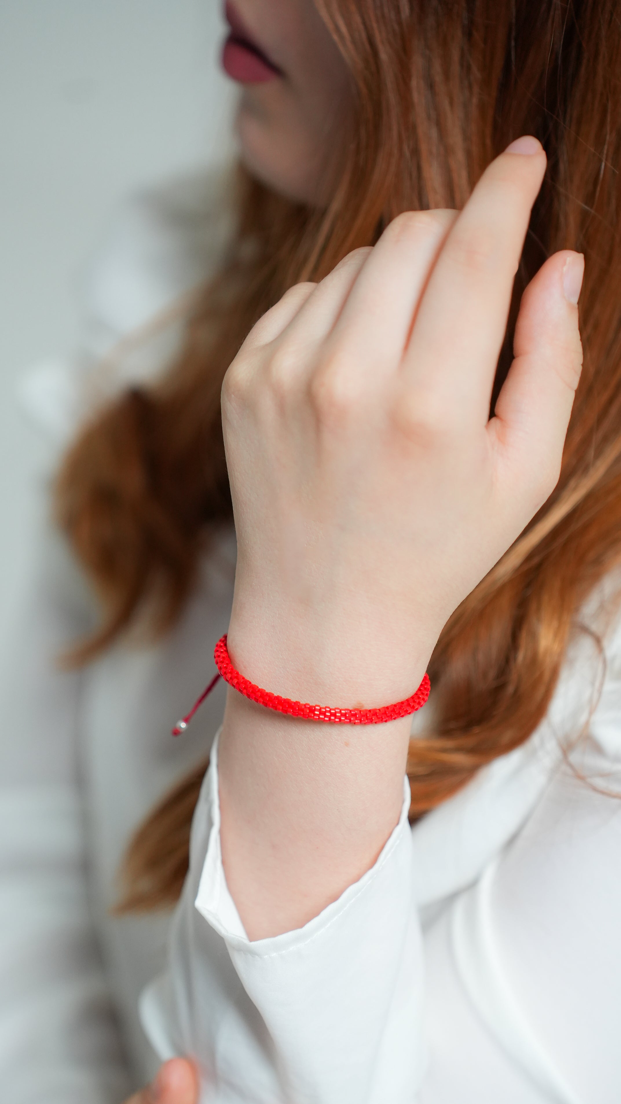 Pulsera Miyuki redonda rojo