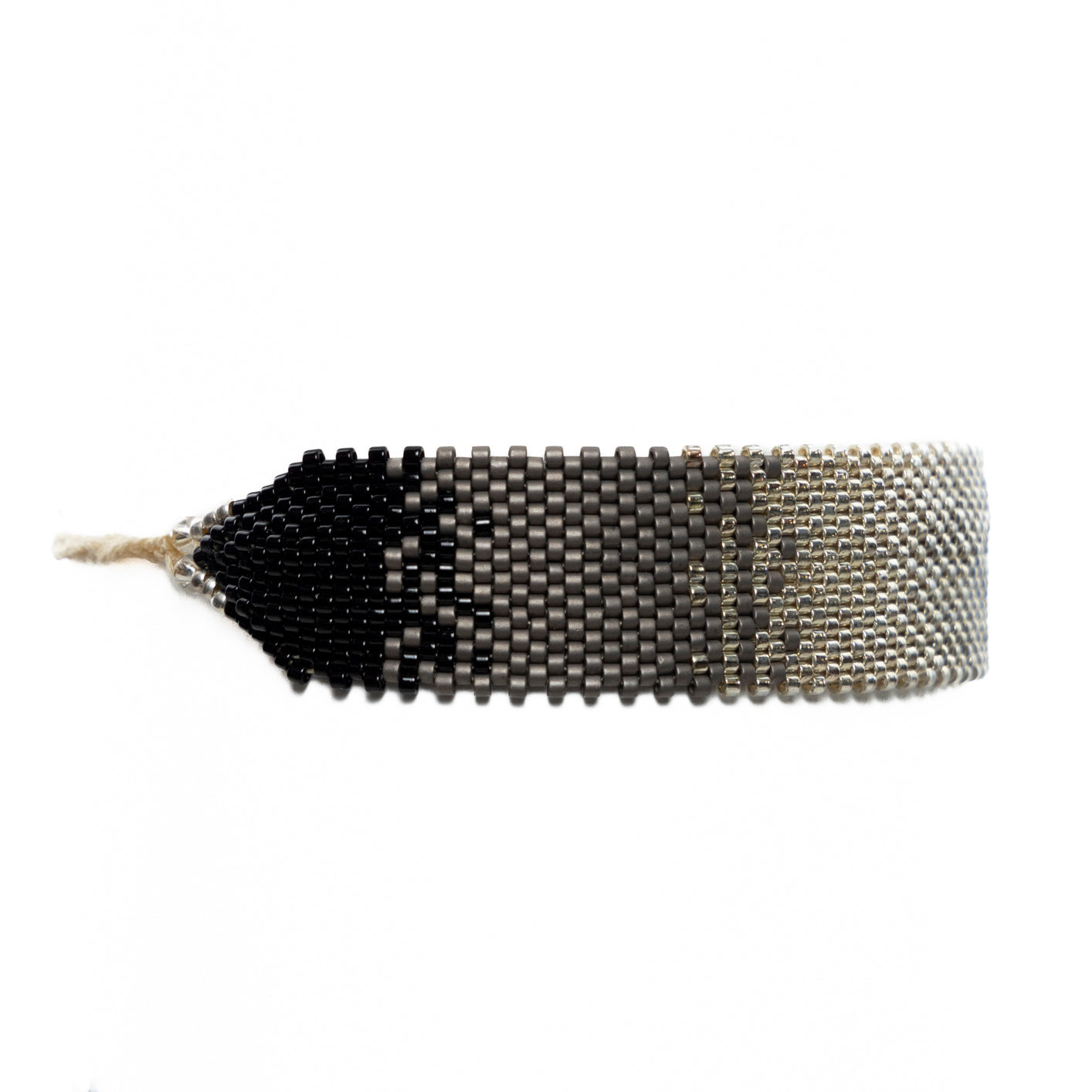 Pulsera Miyuki grande Combinación negro oxford plata