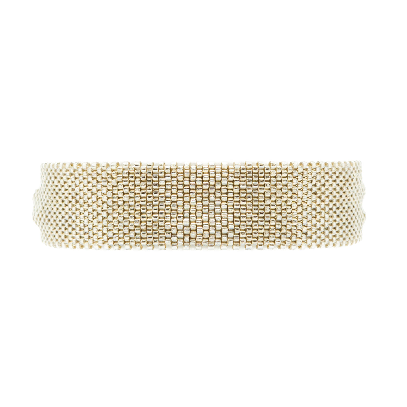 Pulsera Miyuki grande plata