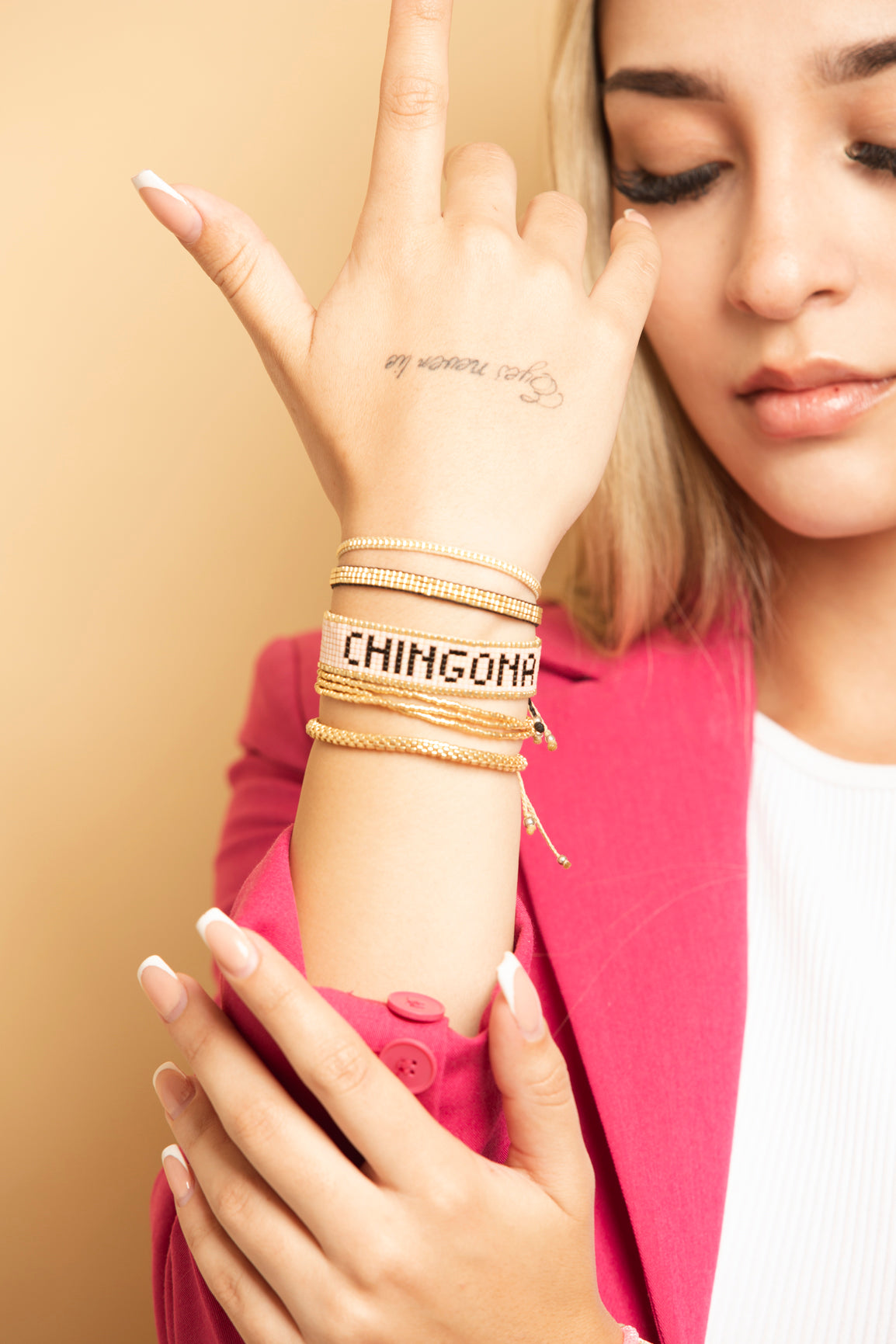 Set CHINGONA nude con dorado