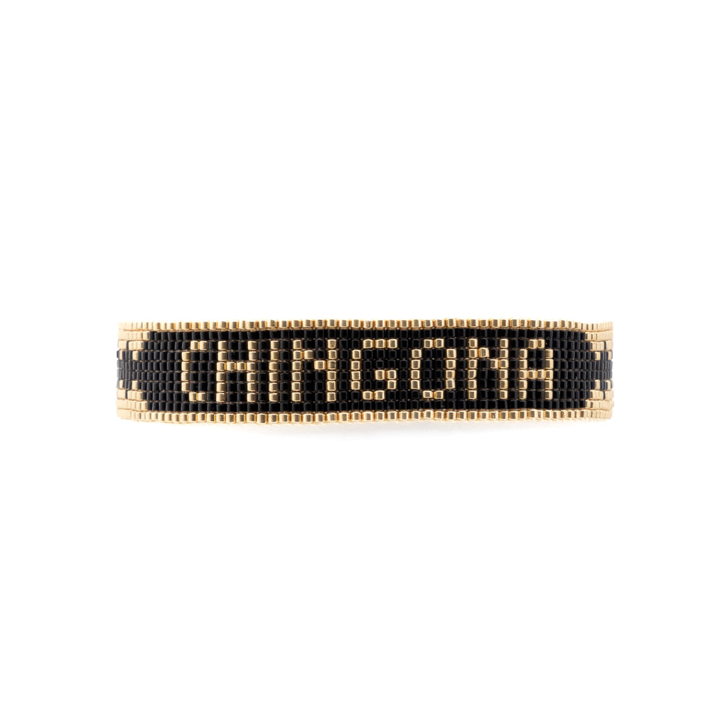 Brazalete CHINGONA negro y dorado