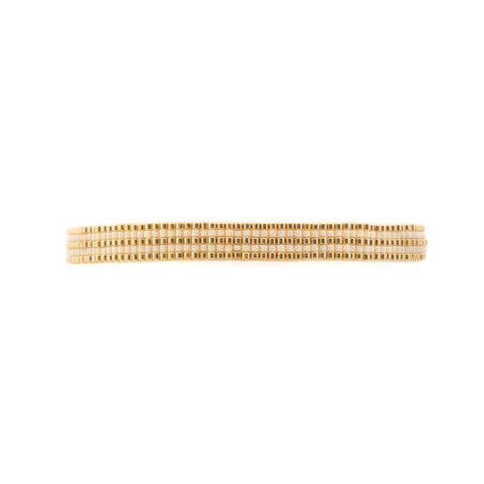 Pulsera Miyuki chica Líneas horizontal nude dorado