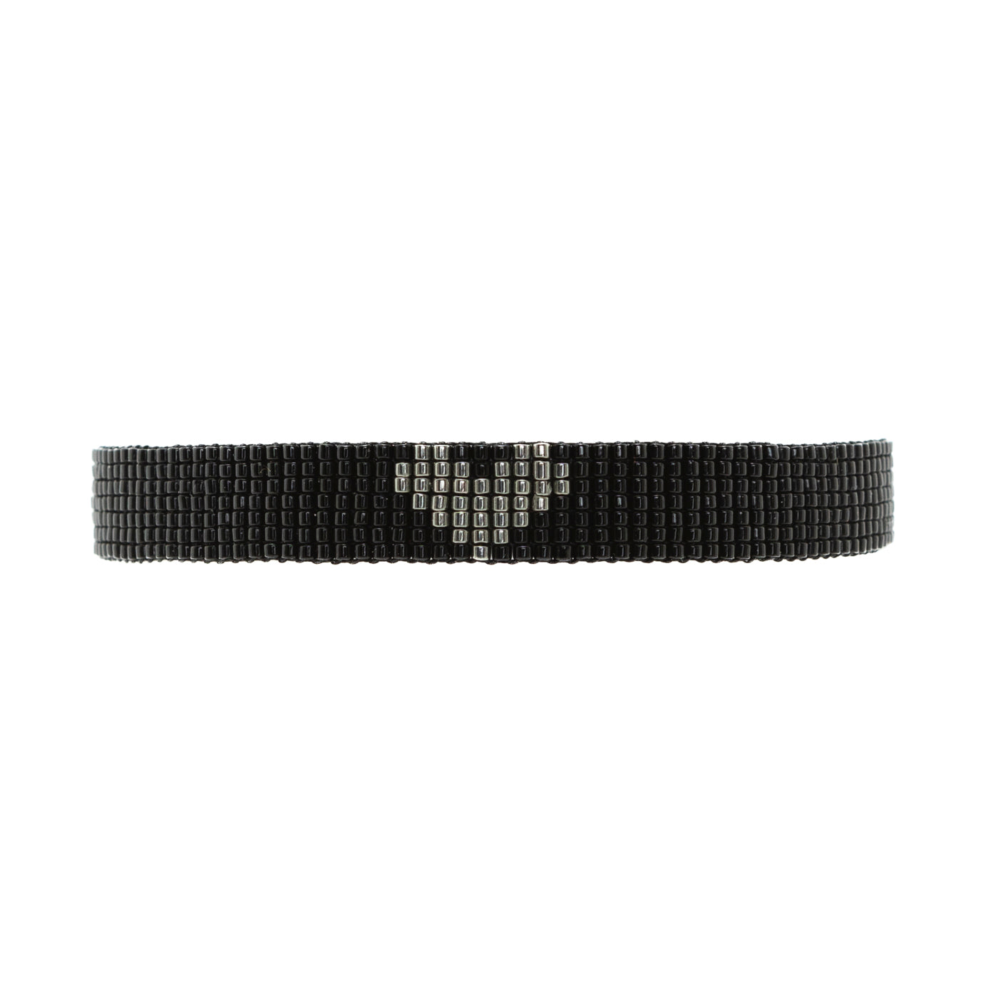 Brazalete Miyuki negro CORAZÓN oxford