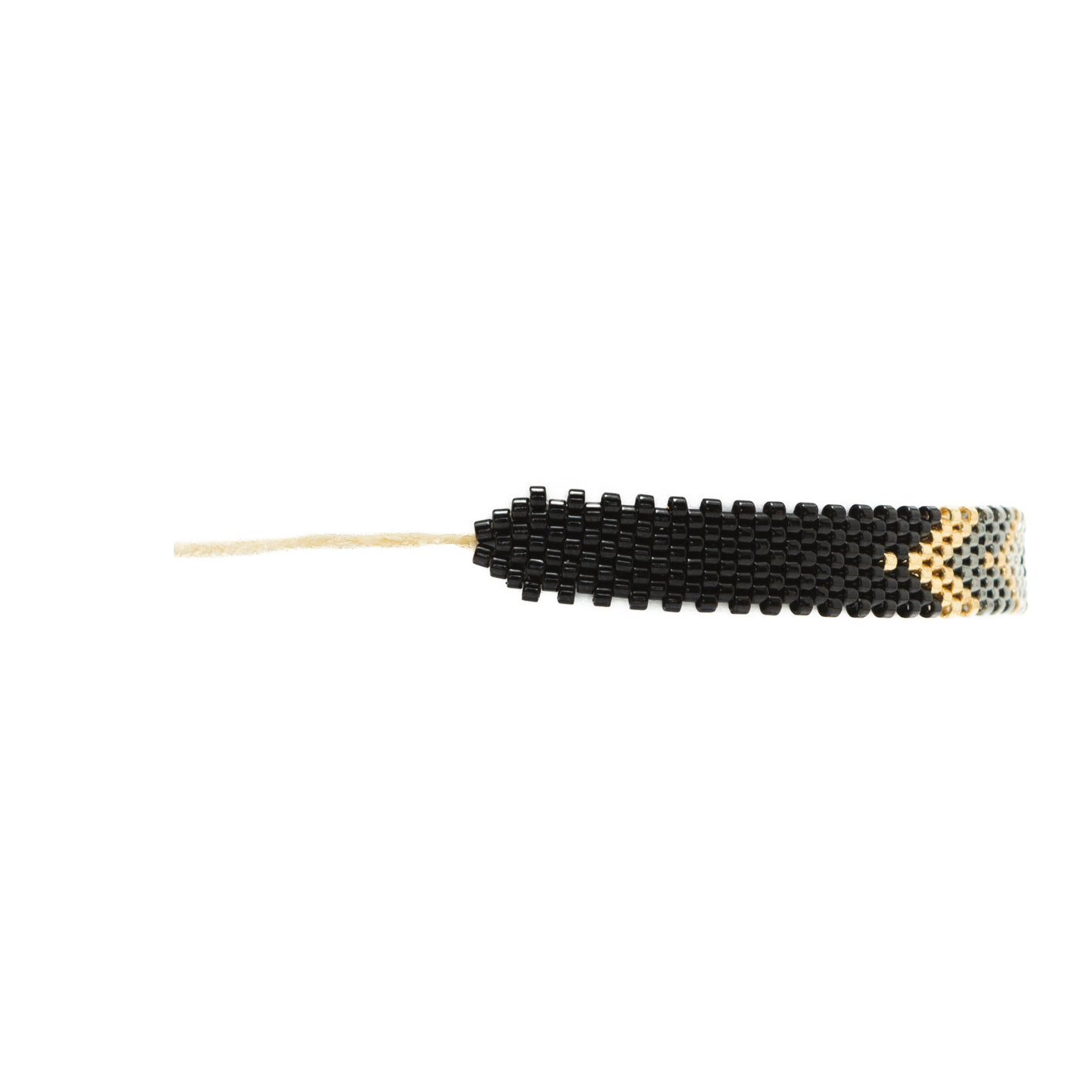 Pulsera Miyuki chica rombo negro dorado
