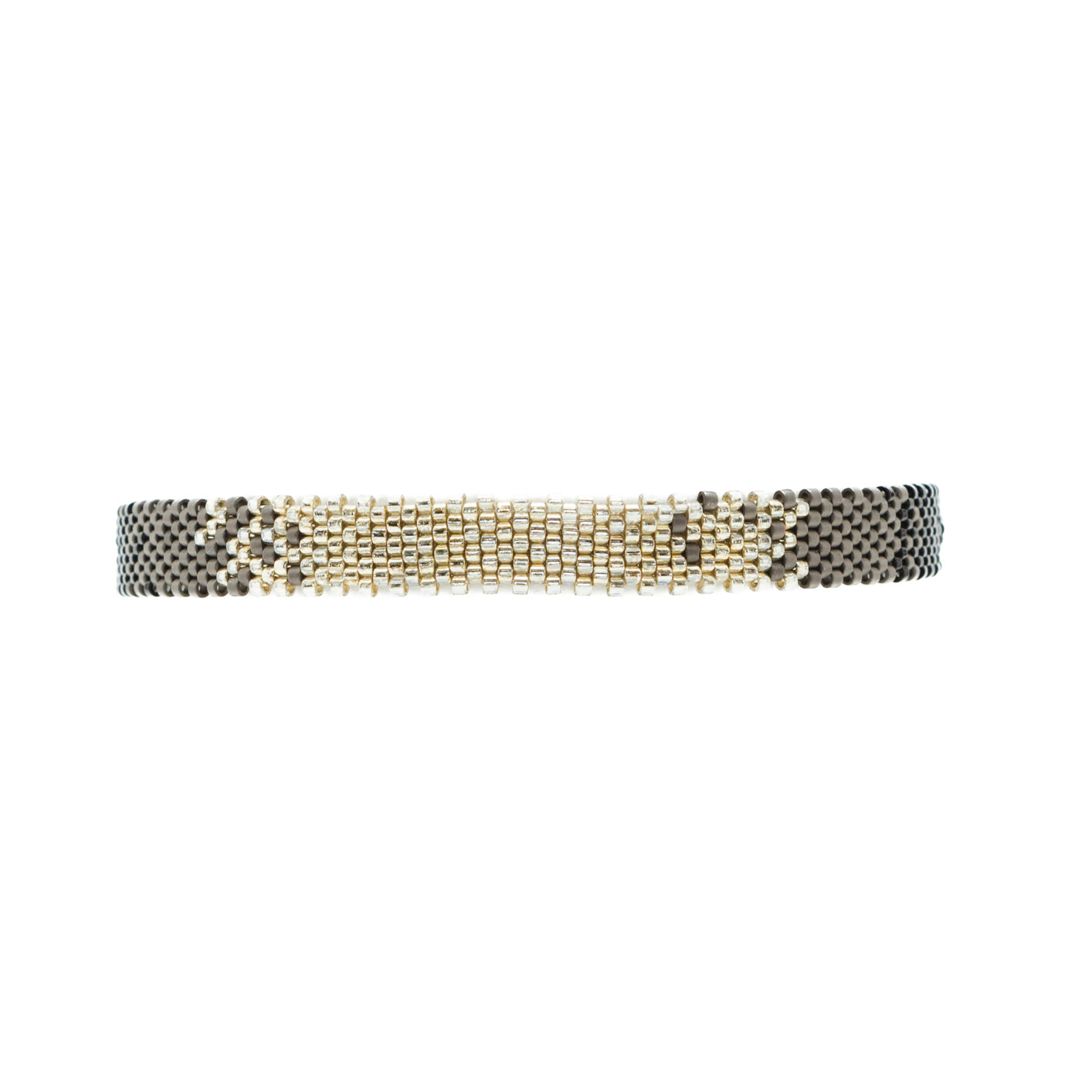 Pulsera Miyuki chica combinación negro oxford plata