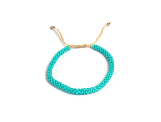 Pulsera Miyuki redondas turqueza