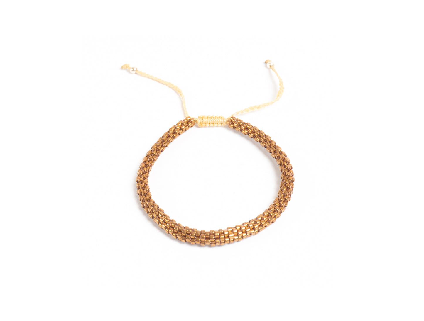 Pulsera Miyuki redondas café