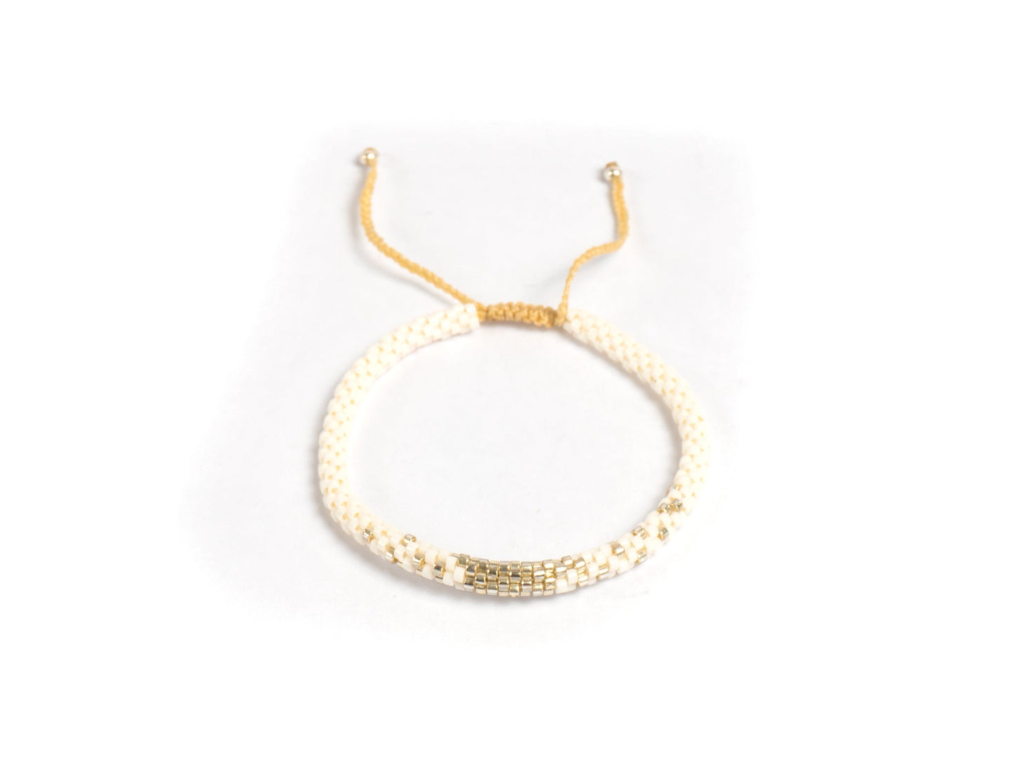 Pulsera Miyuki redonda blanca
