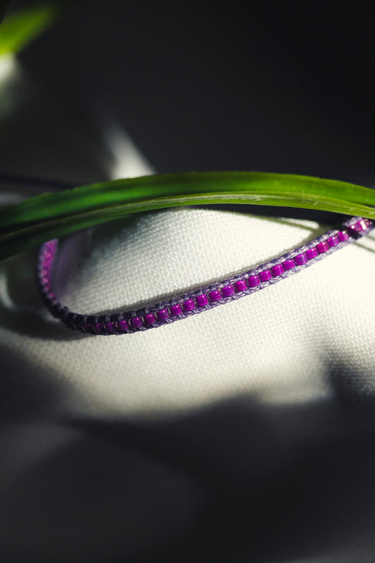 Pulsera Miyuki linea sencilla Morada