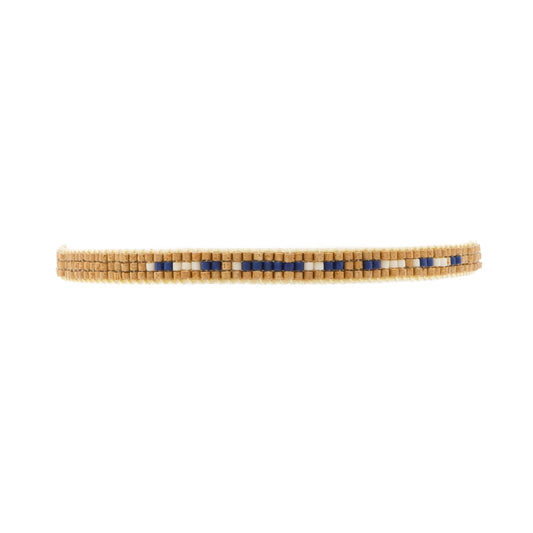 Pulsera Miyuki caballero cafe claro y azul