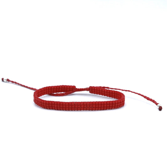 Pulsera MIYUKI 3 lineas rojo
