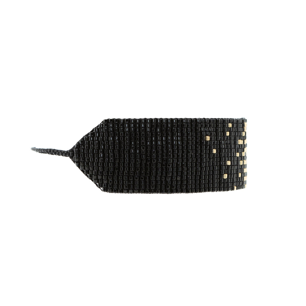 Brazalete Miyuki negro y dorado