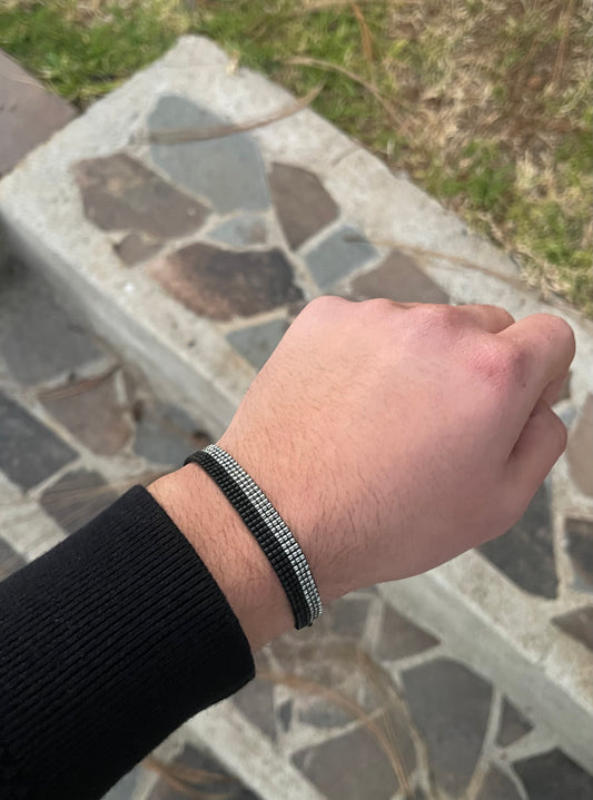 Pulsera Miyuki Caballero LUXE negro y oxford
