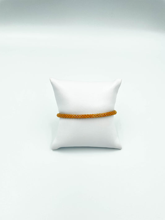 Pulsera Miyuki redonda color camello